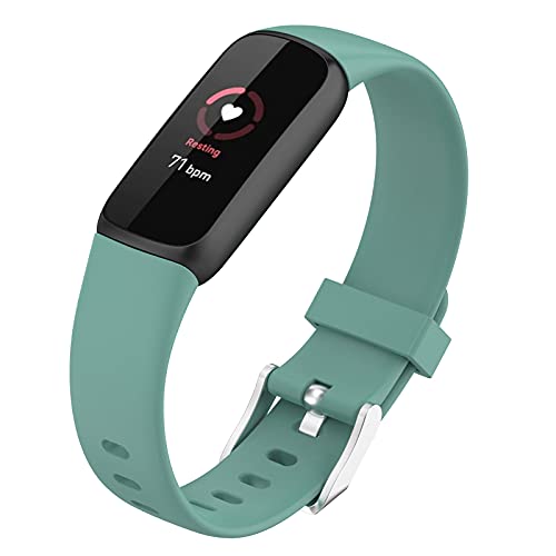 FunBand kompatibel mit Fitbit Luxe Armband, Silikon Ersatzband Watch Armband Verstellbares Weiches Replacement Uhrenarmband Armbänder für Fitbit Luxe Smart Watch (1 Pack,Grün) von FunBand