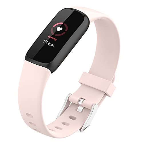 FunBand kompatibel mit Fitbit Luxe Armband, Silikon Ersatzband Watch Armband Verstellbares Weiches Replacement Uhrenarmband Armbänder für Fitbit Luxe Smart Watch (1 Pack,Hell-Pink) von FunBand