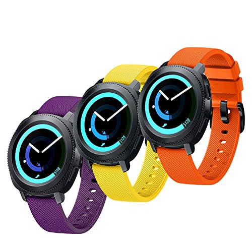 FunBand kompatibel mit Gear Sport Armband, 20mm Silikon Armband Ersatz Watch Strap für 20mm Universal Strap/Gear S2 Classic/Galaxy Watch 42mm/Galaxy Watch Active/Galaxy Watch Active 2/Vivoactive 3 von FunBand