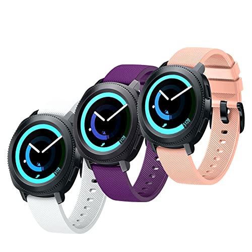 FunBand kompatibel mit Gear Sport Armband, 20mm Silikon Armband Ersatz Watch Strap für 20mm Universal Strap/Gear S2 Classic/Galaxy Watch 42mm/Galaxy Watch Active/Galaxy Watch Active 2/Vivoactive 3 von FunBand