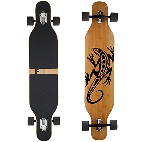 FunTomia Longboard mit 3 Flex Stufen Skateboard Drop Through Cruiser Komplettboard Mach1 Speed Kugellager T-Tool von FunTomia