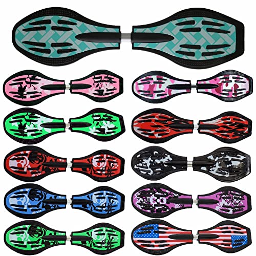 FunTomia Waveboard Original ABEC9 Kugellager inkl. Tasche (Verschiedene Farbdesigns) (Türkis/Flechte) von FunTomia