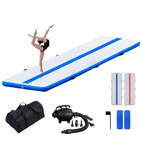 FunWater Aufblasbare Gymnastikmatte mit Luftbahn, Blau von FunWater