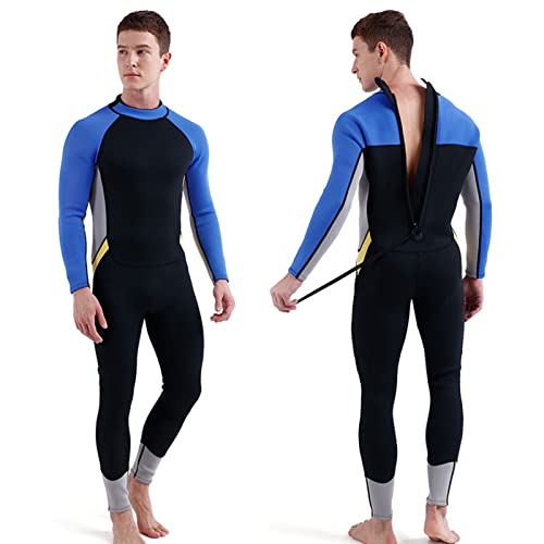 Funien 3 mm Neopren-Neoprenanzug für Herren Ganzkörper-Tauchanzug mit Reißverschluss zum Schnorcheln, Surfen, Tauchen, Schwimmen von Funien