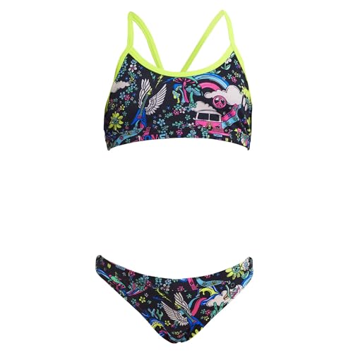 Funkita Hippy Dippy Bikini Mädchen chlorresistent und UV-Schutz 50+, Kinder Größen:152 von Funkita