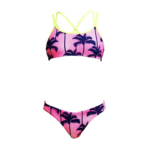 Funkita Schwimmbikini Girls Criss Cross Pop Palms - Mädchen Bikini für das Schwimmtraining, Größe:140 von Funkita