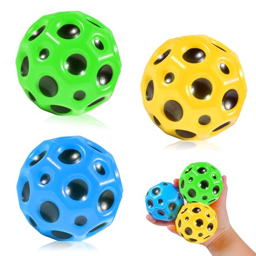 Funmo Astro Jump Ball 3PCS Moon Ball 66mm Hohe Sprünge Gummiball Space Ball Moonball EIN Knallendes Geräusch Machen, Bounce Ball Bouncing Ball für Kinder Bouncing Ball, Bam Ball von Funmo