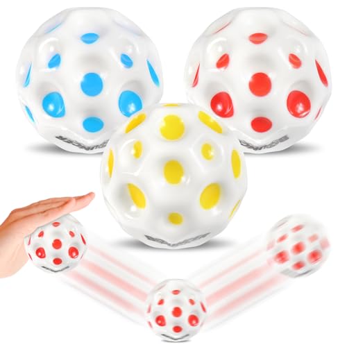 Funmo 3 Stück Astro Jump Ball, Space Balls, Planeten Hüpfbälle, Hohe Springender Gummiball Sprünge Gummiball Mini Bouncing Ball Toy Loch-Ball für Kinder Party Gift von Funmo