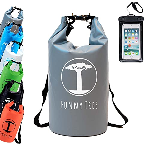 FUNNY TREE Dry Bags - wasserdichte Taschen für Reisen und Abenteuer (30L). Gratis wasserdichte Handyhülle | Robust und zuverlässig | Ideal für Outdoor, Wassersport, Camping, Strand. von FUNNY TREE