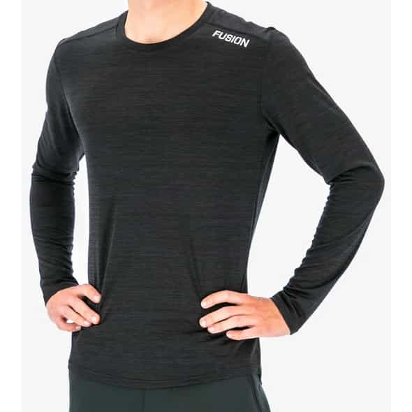 Fusion Mens C3 LS Shirt Herren Laufshirt (Schwarz L ) Laufbekleidung von Fusion