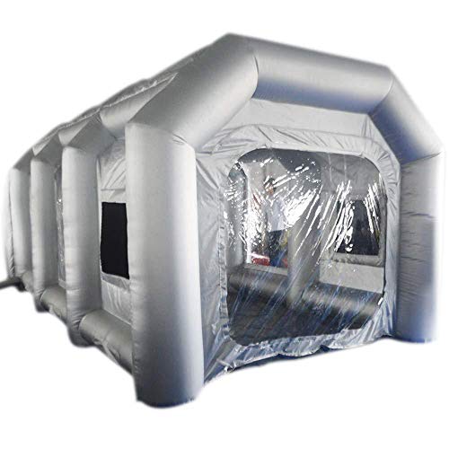 Futchoy Lackierkabine Zelt Aufblasbare Lackierkabine mit Filtersystem Transparentes Fenster Aufblasbares Zelt für Autolackierung ohne Gebläse (4 * 2,5 * 2,2 m) von Futchoy
