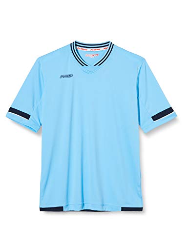 Futsal Jungen Camiseta Azarake Hemd, Himmelblau/Marineblau/Weiß, XL von Futsal