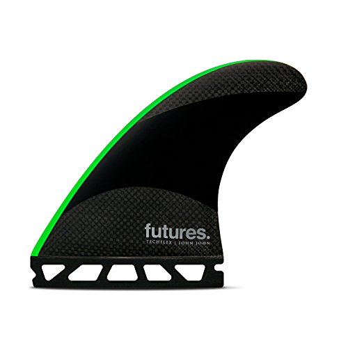 Futures John John Florence 2 Techflex Thruster Fin Medium Black/neon Green von Futures