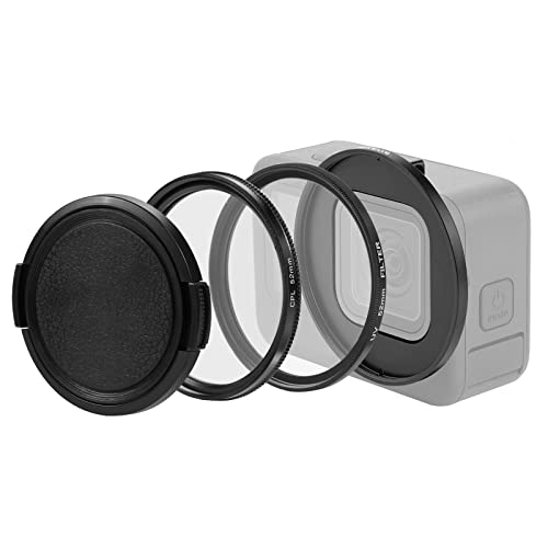 Fututech 52 mm CPL und UV Objektivfilter mit Adapter für GoPro Hero 10 9 Deckel für Action-Kameras, staubdicht, kratzfest, Objektivfilter von Fututech