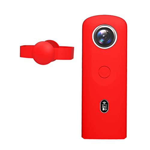 Fututech Schutzhülle aus Silikon mit Objektivdeckel für Ricoh Theta SC2 360° Schutzhülle für Action-Kamera, kratzfest, staubdicht, Ersatzteil (rot) von Fututech