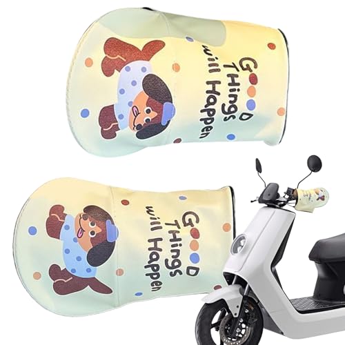 Fyrdyn Motorrad Lenkergriffe | Motorrad Sonnenschutz und Wetterschutz Handschuhe | Outdoor Griffhandschuhe Für Roller Dreirad Erwachsene Fahrer Abenteuer Biker von Fyrdyn
