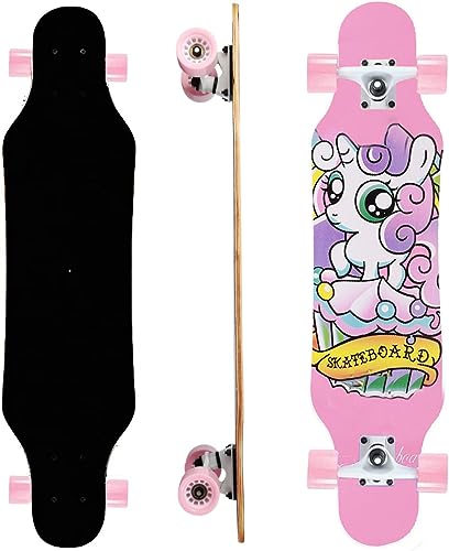 31IN Longboard Skateboards – Mini-Longboards für Erwachsene, Jugendliche und Kinder, 9-lagiges kanadisches Ahorn-Deck, konkaves Skateboard (niedlich) von Fystarrky