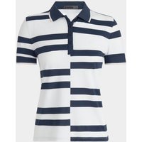 G Fore OFFSET RUGBY STRIPE RIB COLLAR TECH PIQUÉ Halbarm Polo weiß von G Fore