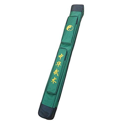 G-LIKE Tai Chi Schwerttasche Tragetasche - Traditionelle Chinesische Kampfkunst Taiji Wushu Kung Fu Qigong EIN- oder Zweilagig Tragbar Trainingsgerät Zubehör Beutel (Grüne, Zweilagig) von G-LIKE