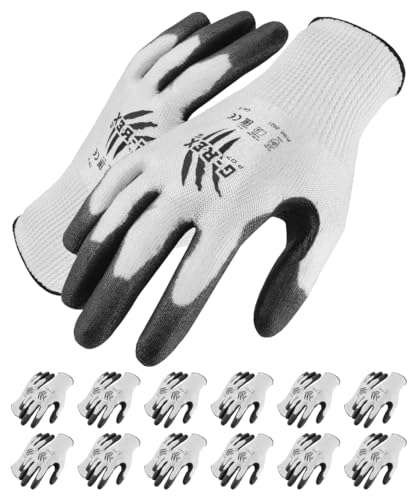 G-REX - P 07 / Montage-Handschuhe Schnittschutz/Größe 08, 12 Paar/Weiß/Weiss/Montagehandschuhe/Schnittfeste Handschuhe Arbeitshandschuhe von G-REX