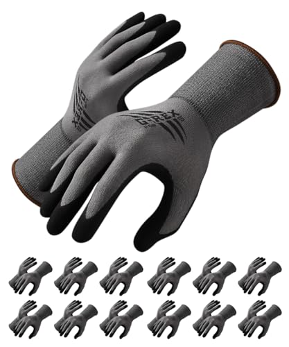 G-REX - P 09 / Montage-Handschuhe/Größe 10, 12 Paar/Grau/Montagehandschuhe/Handschuhe Arbeitshandschuhe von G-REX