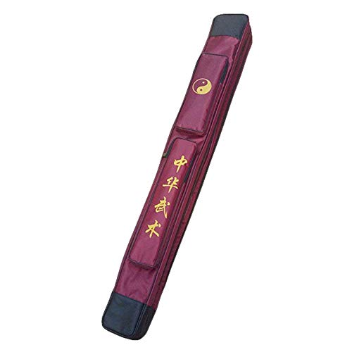G-LIKE Tai Chi Schwerttasche Tragetasche - Traditionelle Chinesische Kampfkunst Taiji Wushu Kung Fu Qigong EIN- oder Zweilagig Tragbar Trainingsgerät Zubehör Beutel (Rot, Einlagig) von G-LIKE