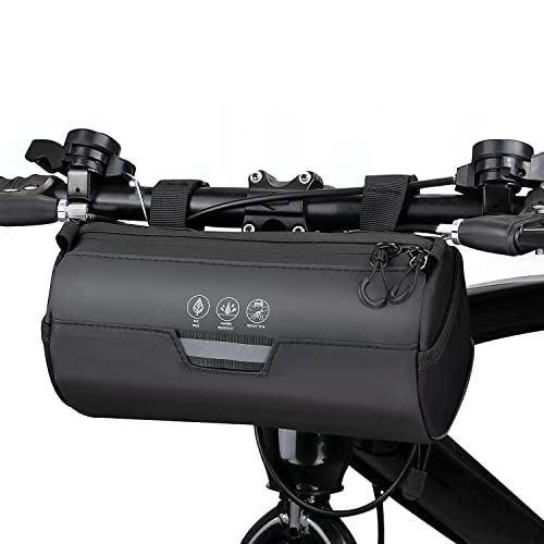 G-raphy Fahrrad Lenkertasche Wasserabweisend Fahrradtasche für Lenker Rahmentasche mit Schultergurt (Schwarz-04) von G-raphy