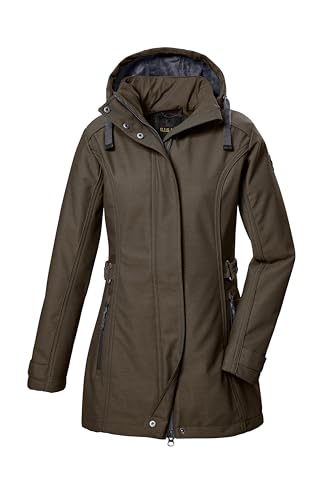 G.I.G.A. DX Damen Softshell Parka/Softshelljacke mit abzippbarer Kapuze GW 22 WMN SFTSHLL PRK, olive brown, 46, 42210-000 von G.I.G.A. DX