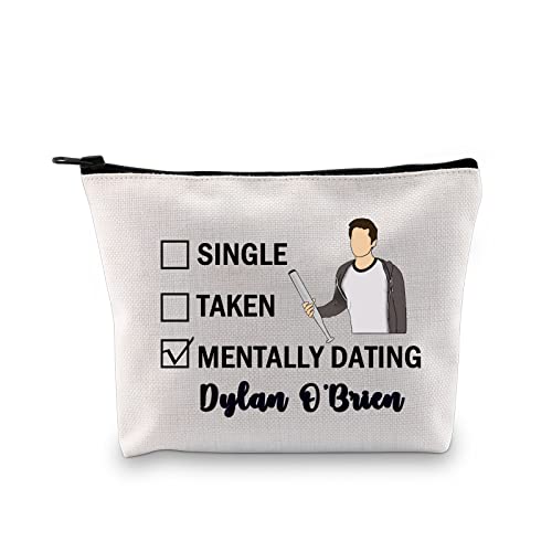 G2TUP Dylan O inspiriertes Geschenk geistig Dating Dylan O Make-up-Tasche Stiles Stilinski Fan Kosmetiktasche Dylan O Merch, Dylan O'Brien weiße Tasche von G2TUP