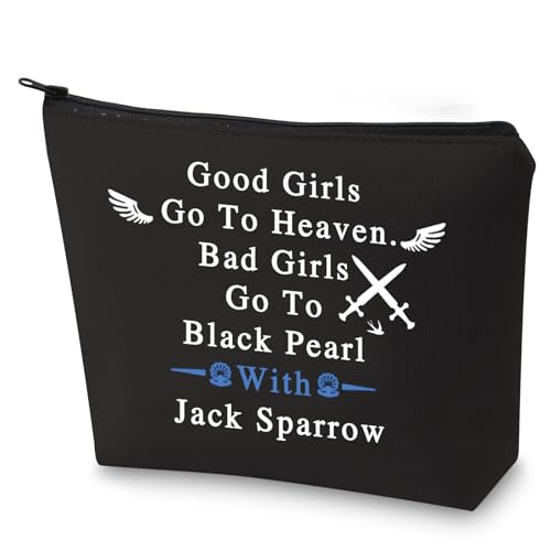 G2TUP Kosmetiktasche, Motiv: Captain Jack Sparrow, inspiriert von Black Pearl, Piratengeschenk, für Mädchen mit Jack Sparrow, Captain Make-up-Tasche, von G2TUP