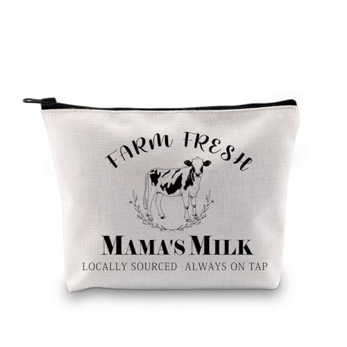 G2TUP Lustiges Geschenk zum Stillen, mit Aufschrift "Farm Fresh Mama's Milk Make-up", Kosmetiktasche zum Stillen, Fresh Mama's Milk MB von G2TUP
