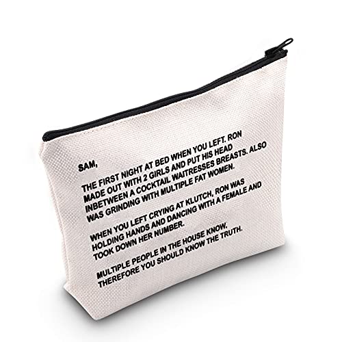 G2TUP TV-Serie inspiriertes Geschenk The Note to Sam Make-up-Tasche The Letter Kosmetiktasche Reisetasche mit Reißverschluss für Fans, The Letter White Bag, von G2TUP