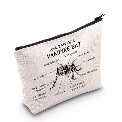 G2TUP Vampirfledermaus-Make-up-Tasche, Vampir-Liebhaber, Geschenk, Anatomt eines Vampirfledermaus, Vampir, Fledermaus, Reißverschlusstasche, Vampirschläger, Passform: von G2TUP