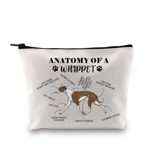 G2TUP Witziges Whippet-Geschenk, Anatomie von Whippet, Make-up-Tasche, für Hundeliebhaber, Kosmetiktasche, Geschenk für Hundeliebhaber, Anatomy Of Whippet MB von G2TUP