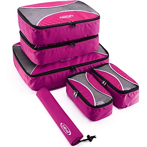 G4Free 3/6/7-teiliges Set Packing Cubes Koffer Organizer Set Faltbarer Kleidertaschen Kleidung Packwürfel Schuhe Packtaschen Reisegepäck für Urlaub Reisen von G4Free
