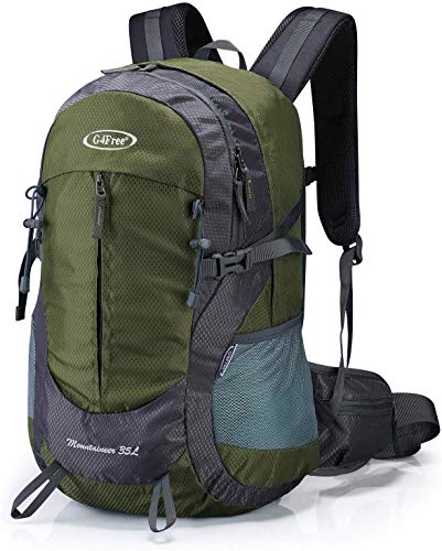 G4Free 35L Wasserdichter Wanderrucksack mit Regenschutz Outdoor Rucksack Trekking Daypacks für Camping Wandern und Klettern von G4Free