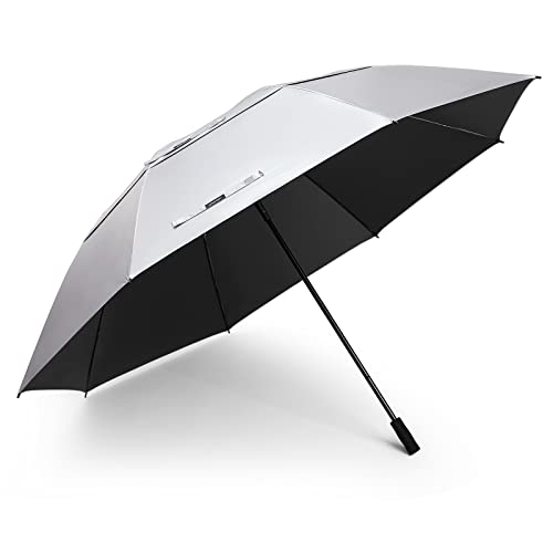 G4Free 80 Inch UV-Schutz Winddicht Sonnen- und Regenschirm Golfschirm Autorisches Öffnen Doppelbaldachin Belüftet Übergröße für Herren und Damen von G4Free