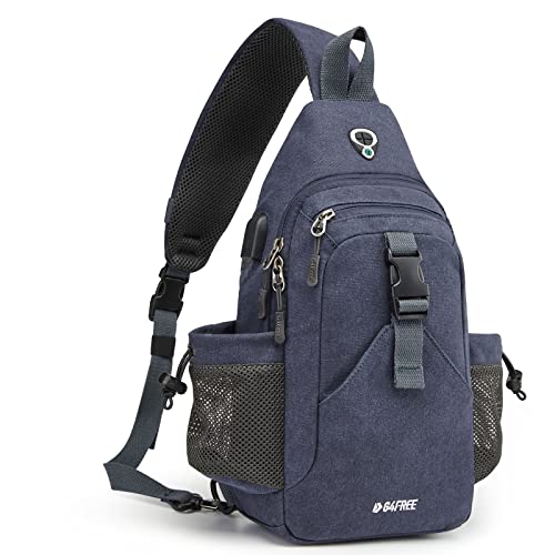G4Free Canvas Brusttasche Schultertasche Sling Bag Herren Damen für Reise Wandern Laufen Klettern von G4Free