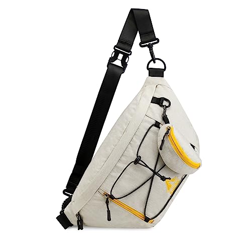 G4Free Große Bauchtasche Brusttasche Gürteltasche Sling Rucksack RFID-Hüfttasche für Damen und Herren für Sport Reisen Wandern Radfahren von G4Free