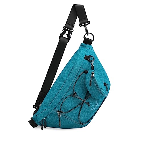 G4Free Große Bauchtasche Brusttasche Gürteltasche Sling Rucksack RFID-Hüfttasche für Damen und Herren für Sport Reisen Wandern Radfahren von G4Free