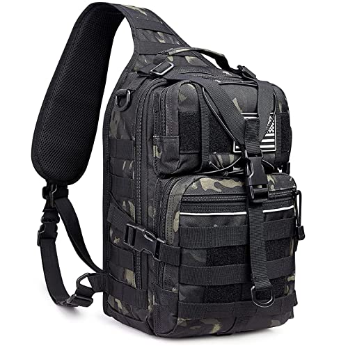 G4Free Tactical Sling Rucksack Groß Militär Schultertasche Umhängetasche für Outdoor Sport Camping Wandern von G4Free