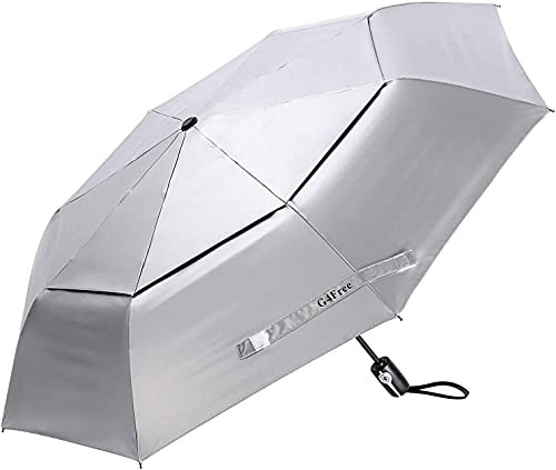 G4Free UPF 50+ UV-Schutz Reiseschirm 42/46 Inch Winddicht Silberbeschichtung Sonnenblockierender Regenschirm von G4Free