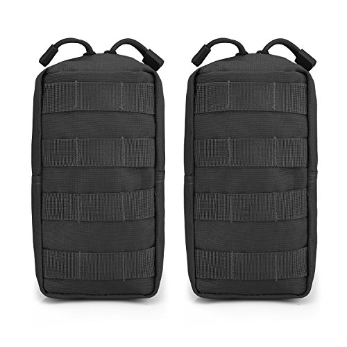 G4Free Zwei Set Taktische Molle Taschen Kompakte Praktische Rucksack Zusatztaschen Zubehörtteil an Der Taille oder Brust Getragene Tasche für Outdoor Sport Camping Wandern und Trekking