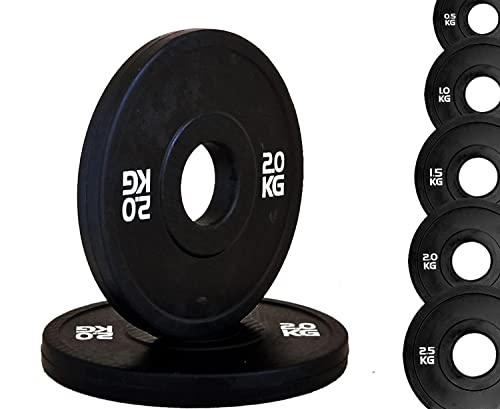G5 HT SPORT Unisex – Erwachsene Total Black Scheibe Bumper Micro Loch Ø50 mm für Fitnessstudio und Home Gym (1 x 2 kg) von G5 HT SPORT