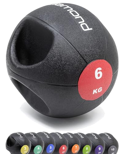 G5 HT SPORT DIAMOND Medizinball Double Grip [3 bis 10 kg] | Ø 21 cm bis 28 cm | für Fitness, Rehabilitation für Home Gym und Gym (6 kg) von G5 HT SPORT