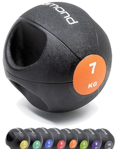 G5 HT SPORT DIAMOND Medizinball Double Grip [3 bis 10 kg] | Ø 21 cm bis 28 cm | für Fitness, Rehabilitation für Home Gym und Gym (7 kg) von G5 HT SPORT