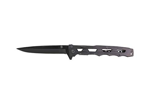 G8DS® Lock Knife mit Gürtelclip Einhandmesser Stiletto Schwarz von G8DS