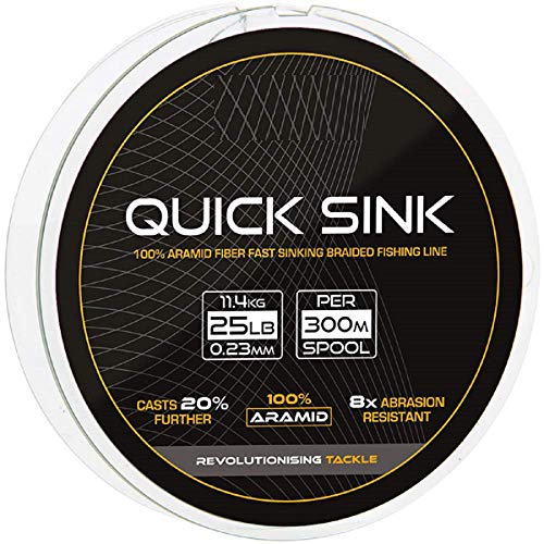 G8DS® Quick Sink Geflechtschnur 0,23mm/11,4kg/300m sinkend Abriebfest stark Angeln Karpfen Hecht Feeder Futterkorb von G8DS