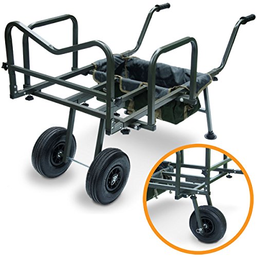 g8ds® XXL Angel Trolley Metall Karpfen Transportwagen Transportkarre Barrow Tacklekarre Karpfen Rod Pod für 3 Ruten von G8DS