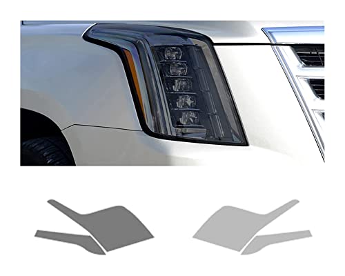 GADEED Auto Scheinwerfer Folie,für Cadillac Escalade 2015-2020 2 Stück Autoscheinwerfer Schutzfolie Scheinwerfer Transparent Schwarz TPU Aufkleber von GADEED